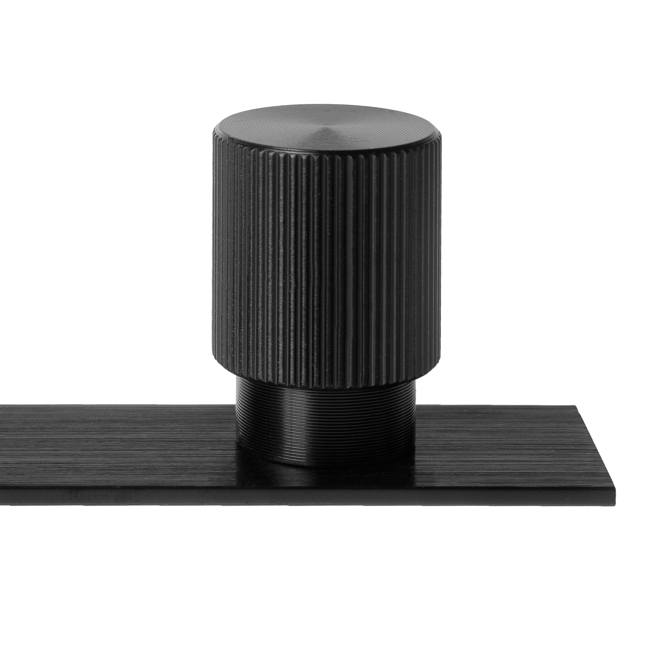 Momo Arpa Round Knob and Backplate 22mm in Brushed Black (2)