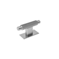 Momo Arpa T Knob and Backplate 70mm in Dull Brushed Nickel