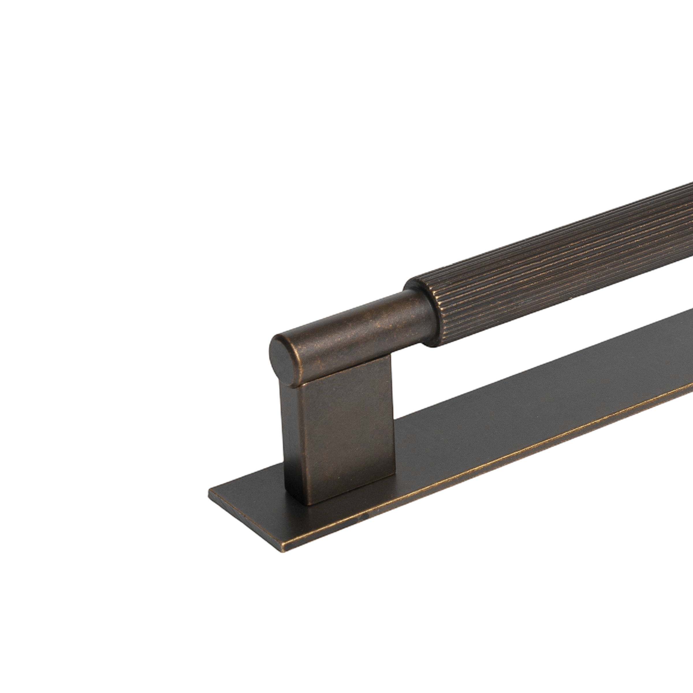 Momo Arpa D Handle and Backplate 192mm in Antique Brass (2)