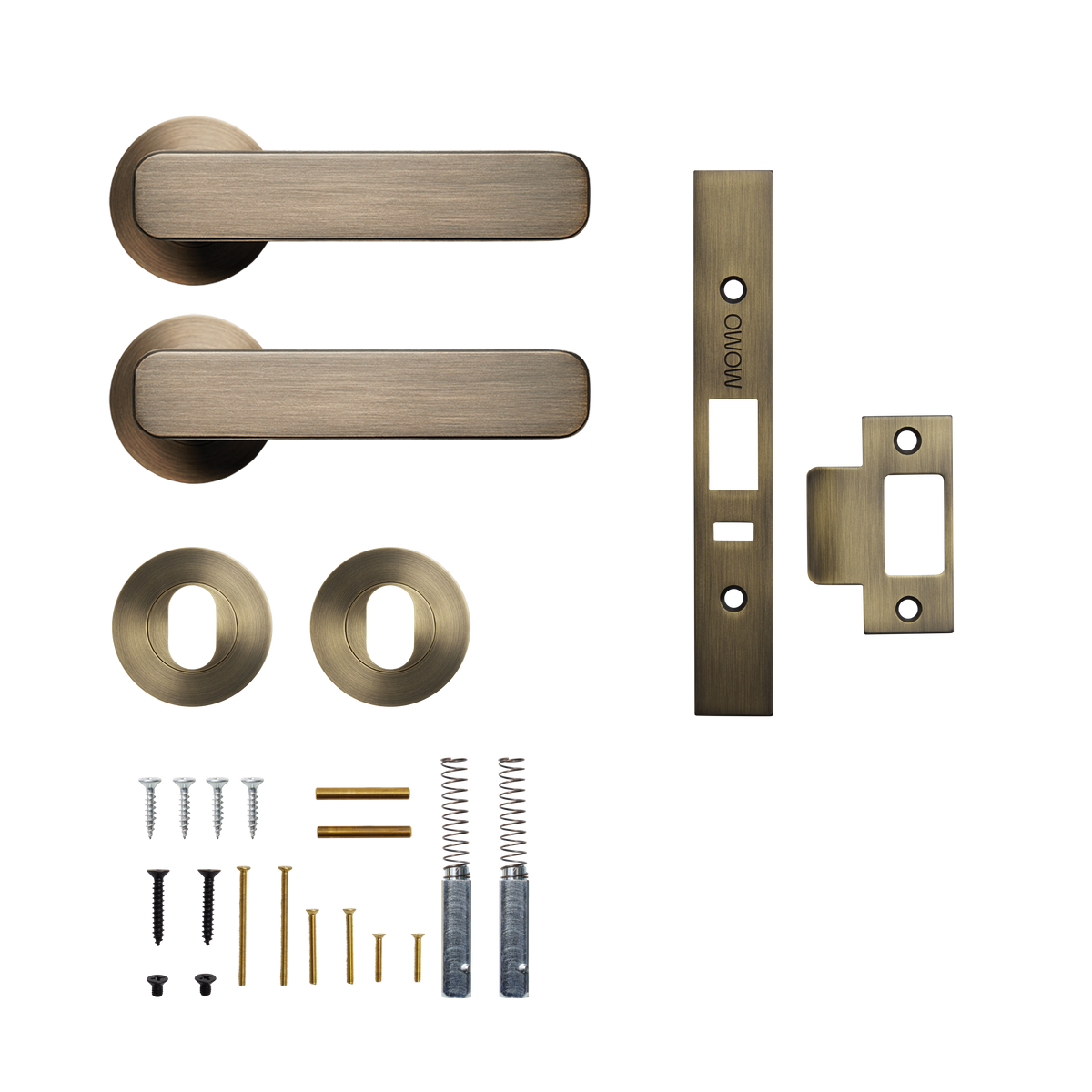 Momo Aspen Solid Brass Lever Entrance Set to Suit Dormakaba MS2600 and MS2900 Series locks in Dark Brushed Brass