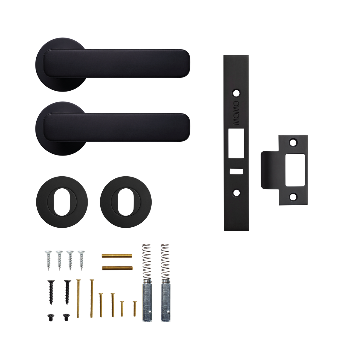 Momo Aspen Solid Brass Lever Entrance Set to Suit Dormakaba MS2600 and MS2900 Series locks in Matt Black