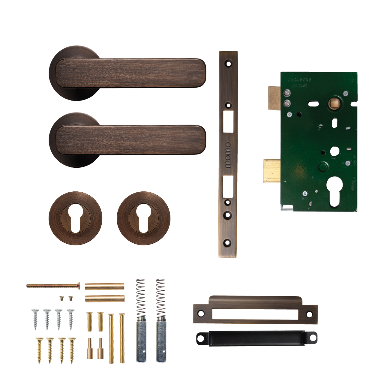 Momo Aspen Solid Brass Lever Entrance Set In Bronze