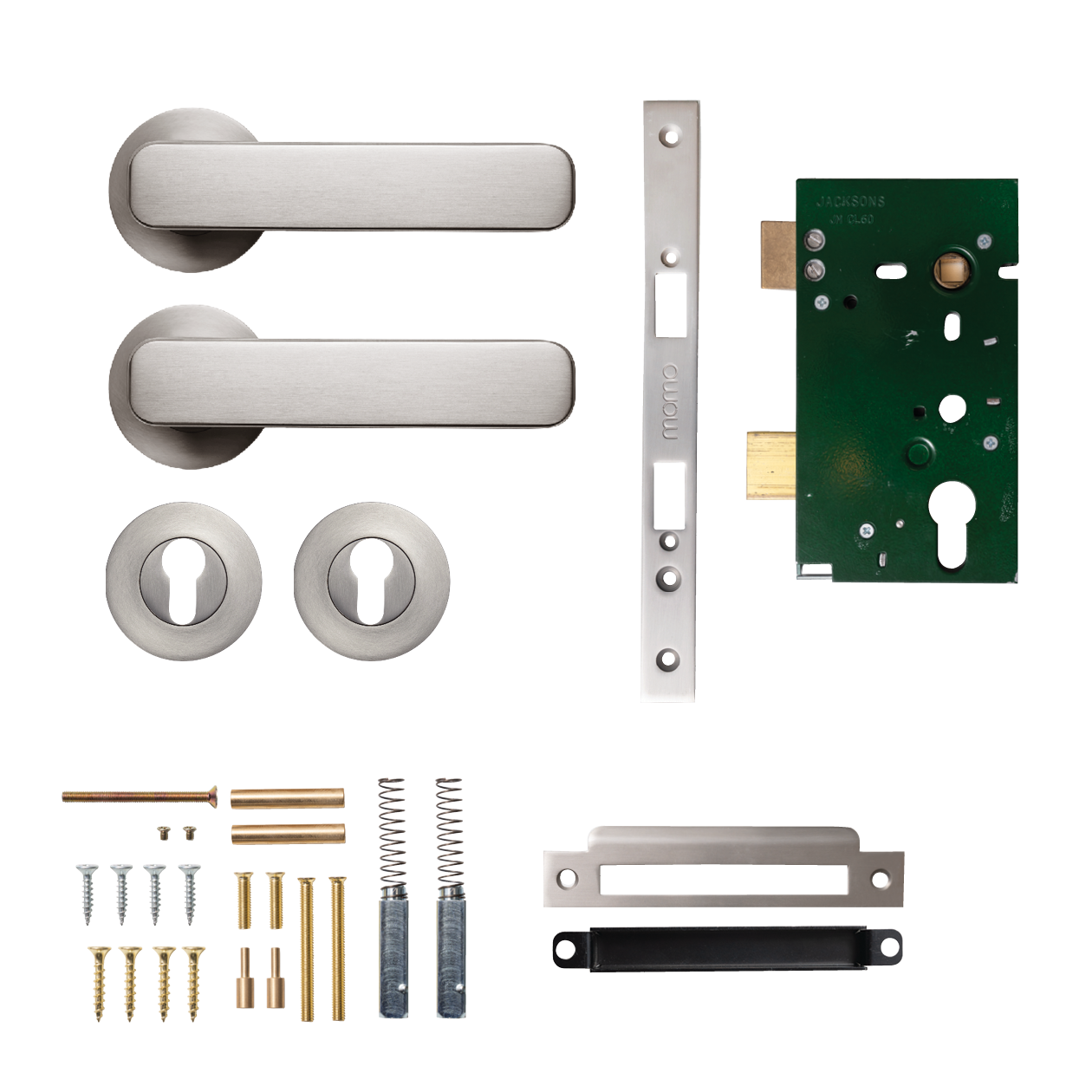 Momo Aspen Solid Brass Lever Entrance Set In Dull Brushed Nickel