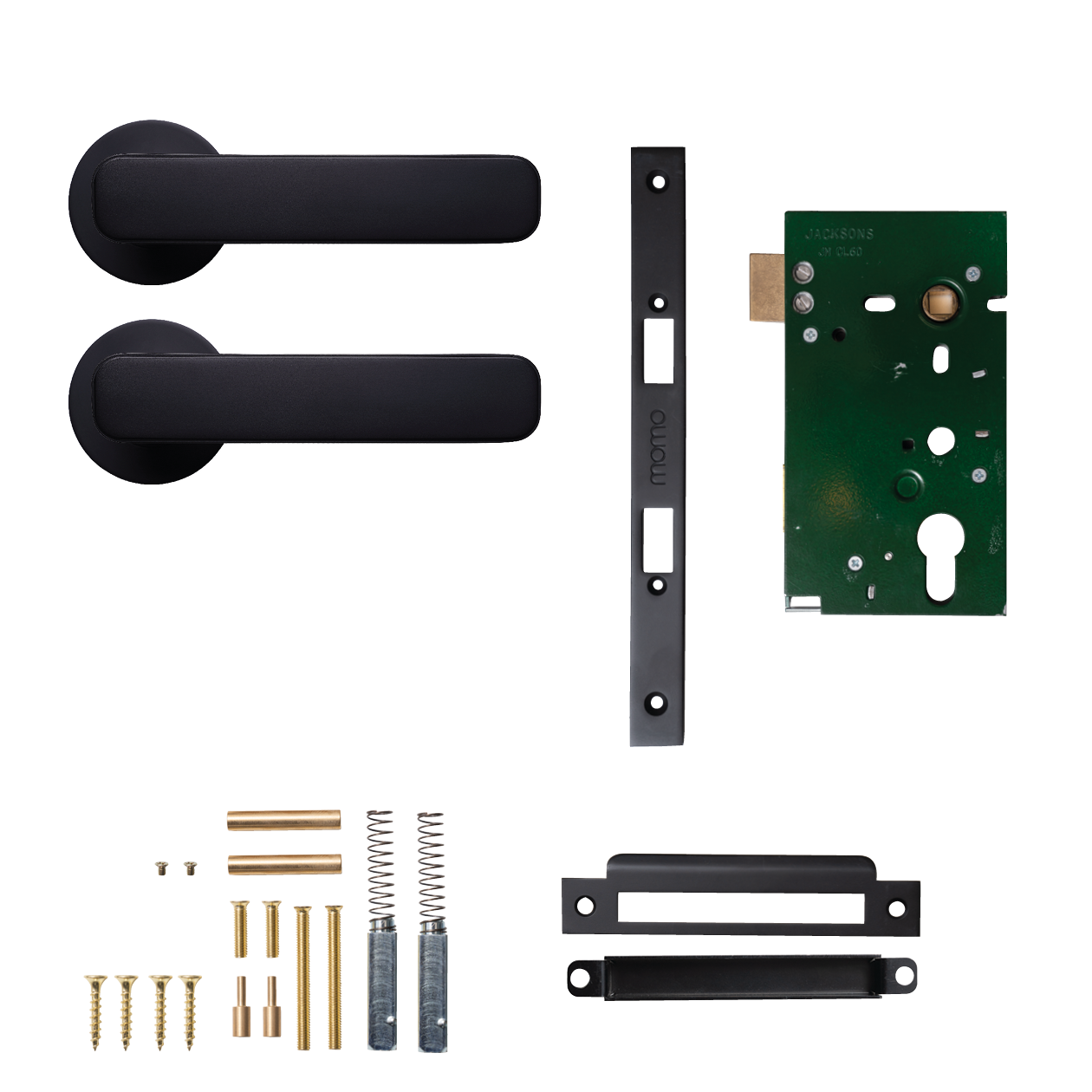 Momo Aspen Solid Brass Mortice Lock Passage Lever Set In Matt Black