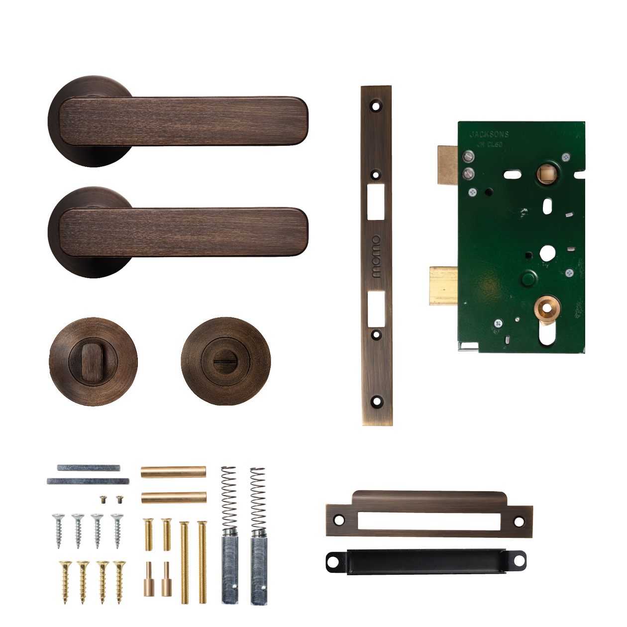 Momo Aspen Solid Brass Mortice Lock Privacy Lever Set In Bronze