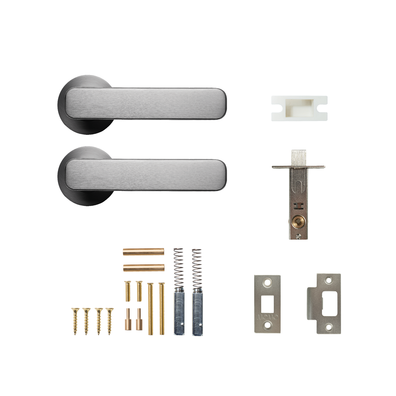 Momo Aspen Solid Brass Tubular Latch Passage Lever Set In Dull Brushed Nickel