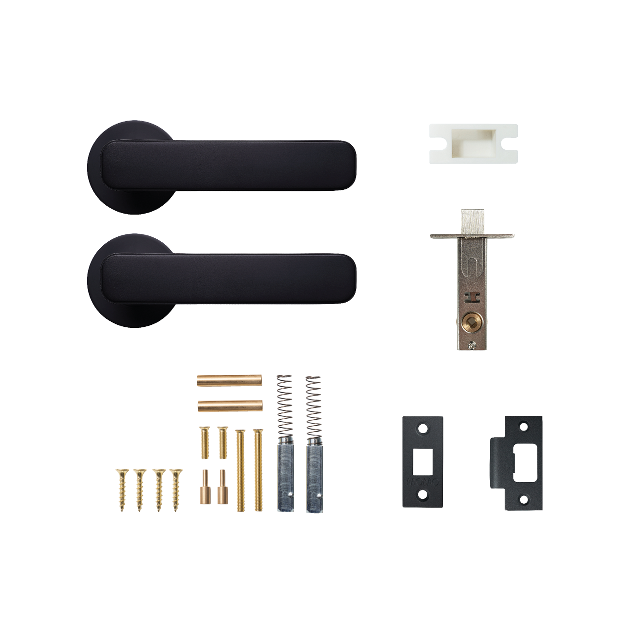 Momo Aspen Solid Brass Tubular Latch Passage Lever Set In Matt Black