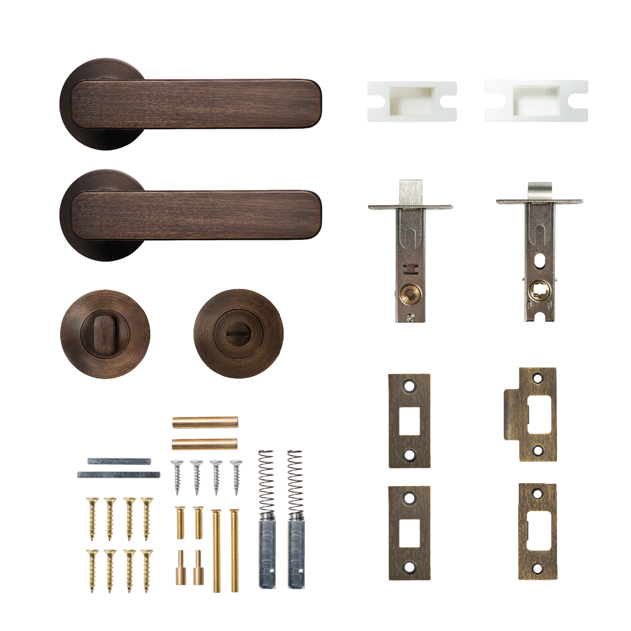 Momo Aspen Solid Brass Tubular Latch Privacy Lever Set In Bronze