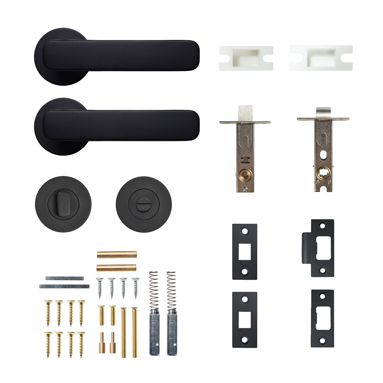 Momo Aspen Solid Brass Tubular Latch Privacy Lever Set In Matt Black
