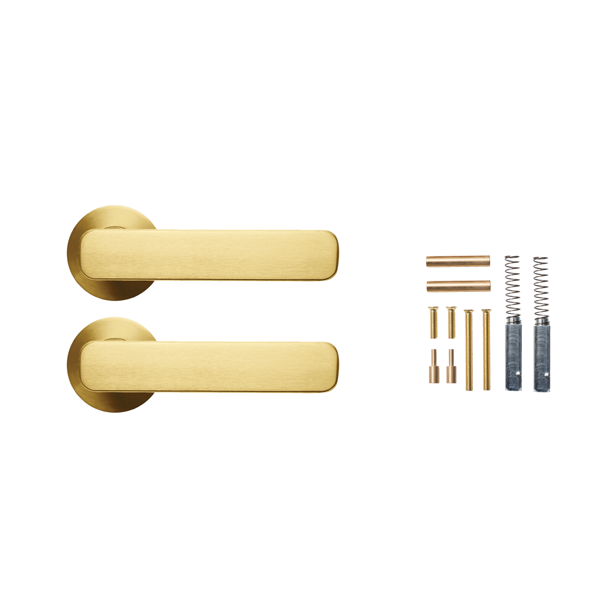 Momo Aspen Lever Handle Set Brushed Satin Brass (2)