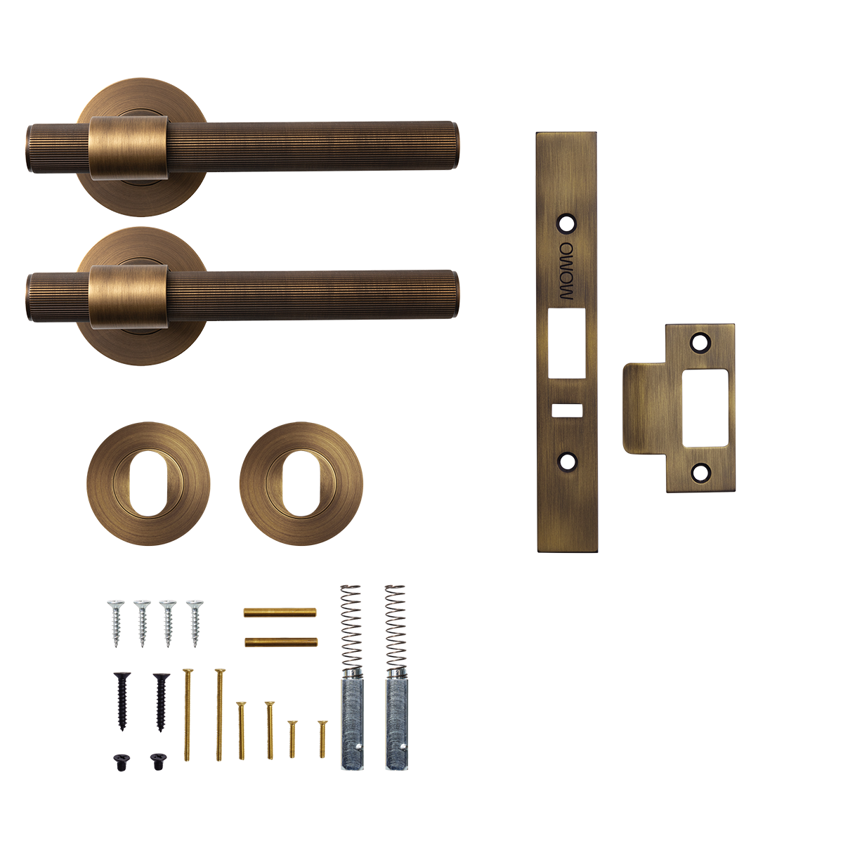 Momo Belgravia Lined Solid Brass Lever Entrance Set to Suit Dormakaba MS2600 and MS2900 Series locks in Bronze