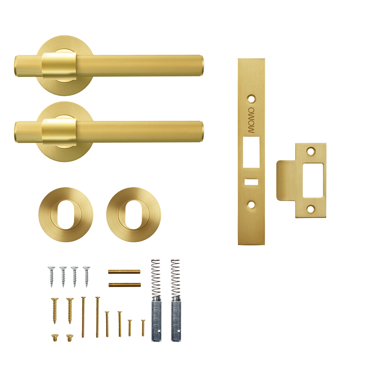 Momo Belgravia Lined Solid Brass Lever Entrance Set to Suit Dormakaba MS2600 and MS2900 Series locks in Brushed Satin Brass