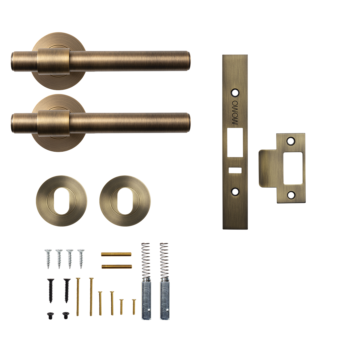 Momo Belgravia Plain Solid Brass Lever Entrance Set to Suit Dormakaba MS2600 and MS2900 Series locks in Dark Brushed Brass