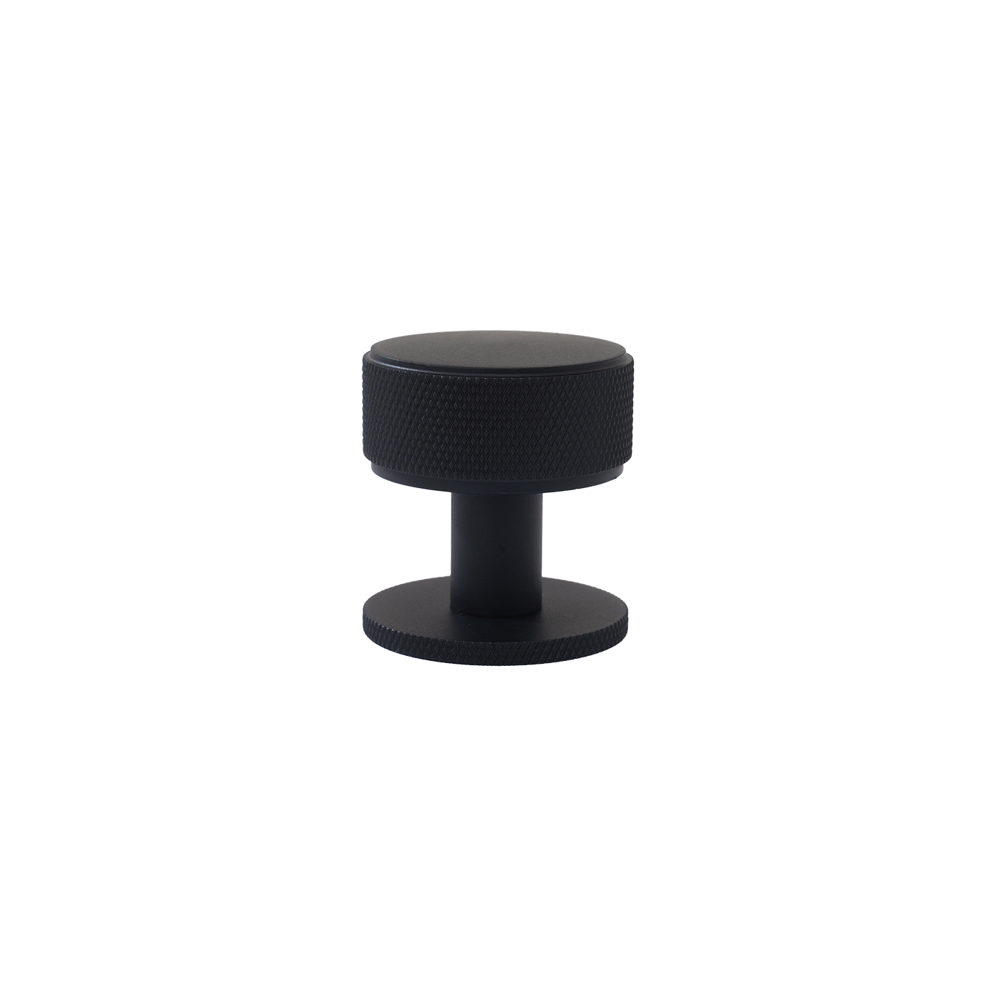 Momo Belgravia Knurled Round Knob Solid Brass 35mm in Matt Black