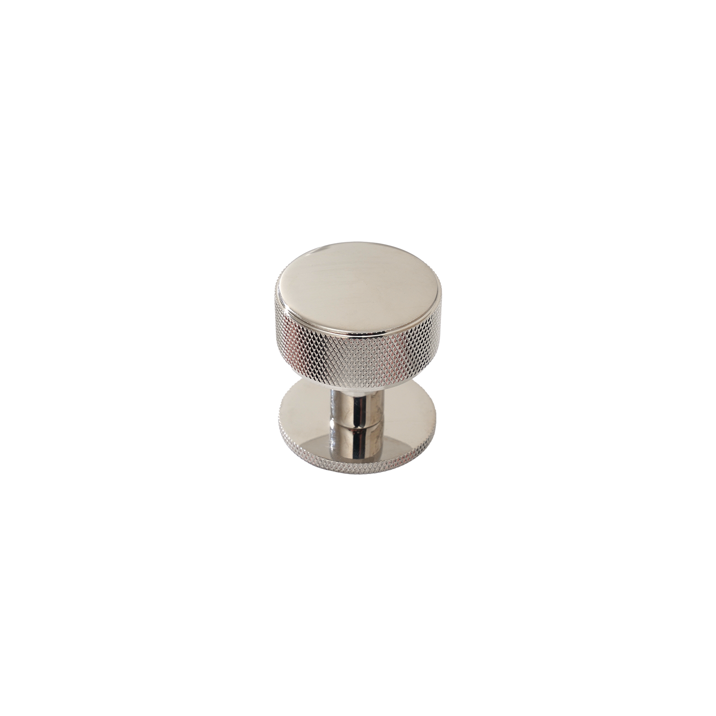 Momo Belgravia Knurled Round Knob  Solid Brass 35mm in Polished Nickel (1)
