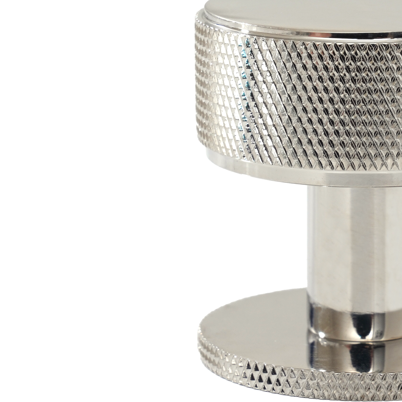 Momo Belgravia Knurled Round Knob  Solid Brass 35mm in Polished Nickel (2)