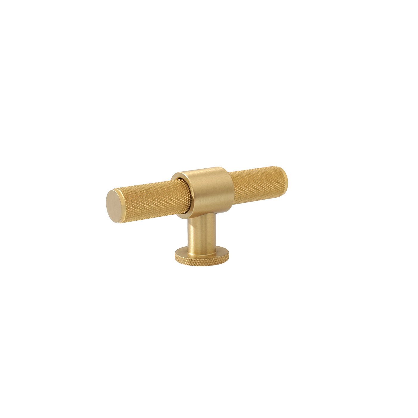 Momo Belgravia Knurled T Knob Solid Brass 82mm in Brushed Satin Brass