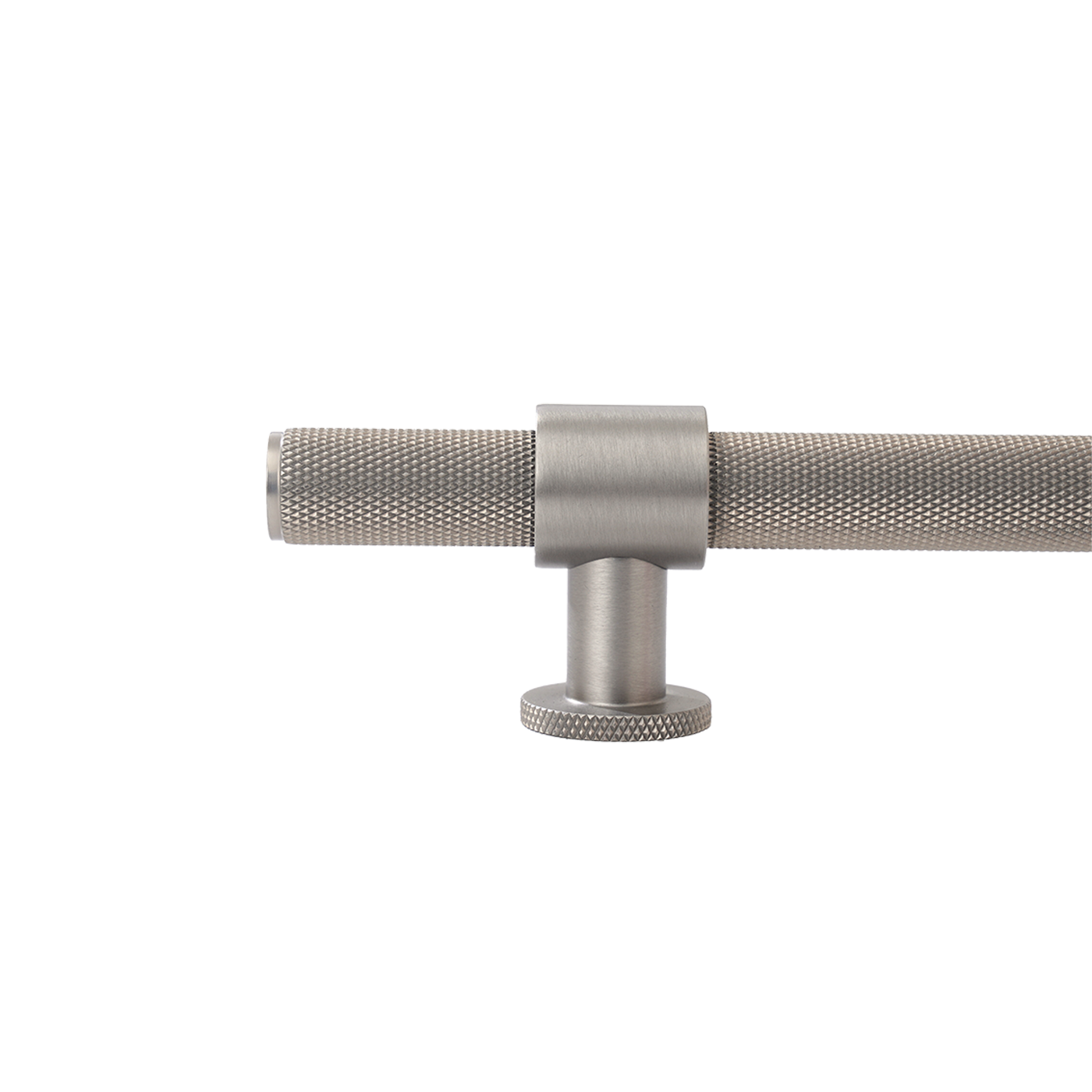 Momo Belgravia Knurled Door Pull with Back to Back Fixing 416mm Dull Brushed Nickel (2)