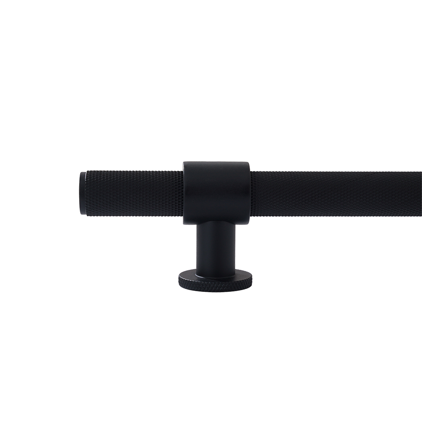 Momo Belgravia Knurled Door Pull with Back to Back Fixing 416mm Matt Black (2)