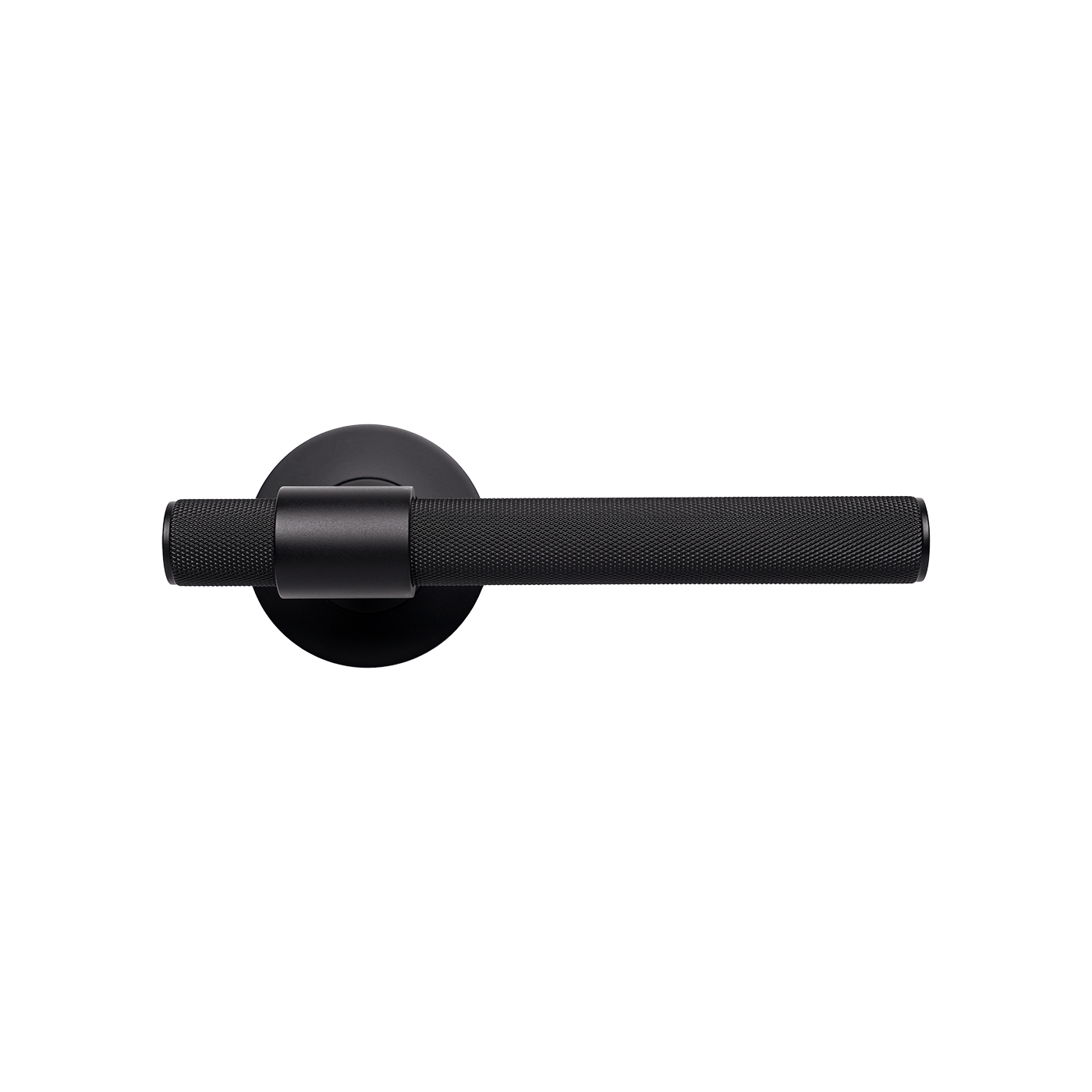 Momo Belgravia Solid Brass Knurled Tubular Latch Passage Lever Set In Matt Black (1)