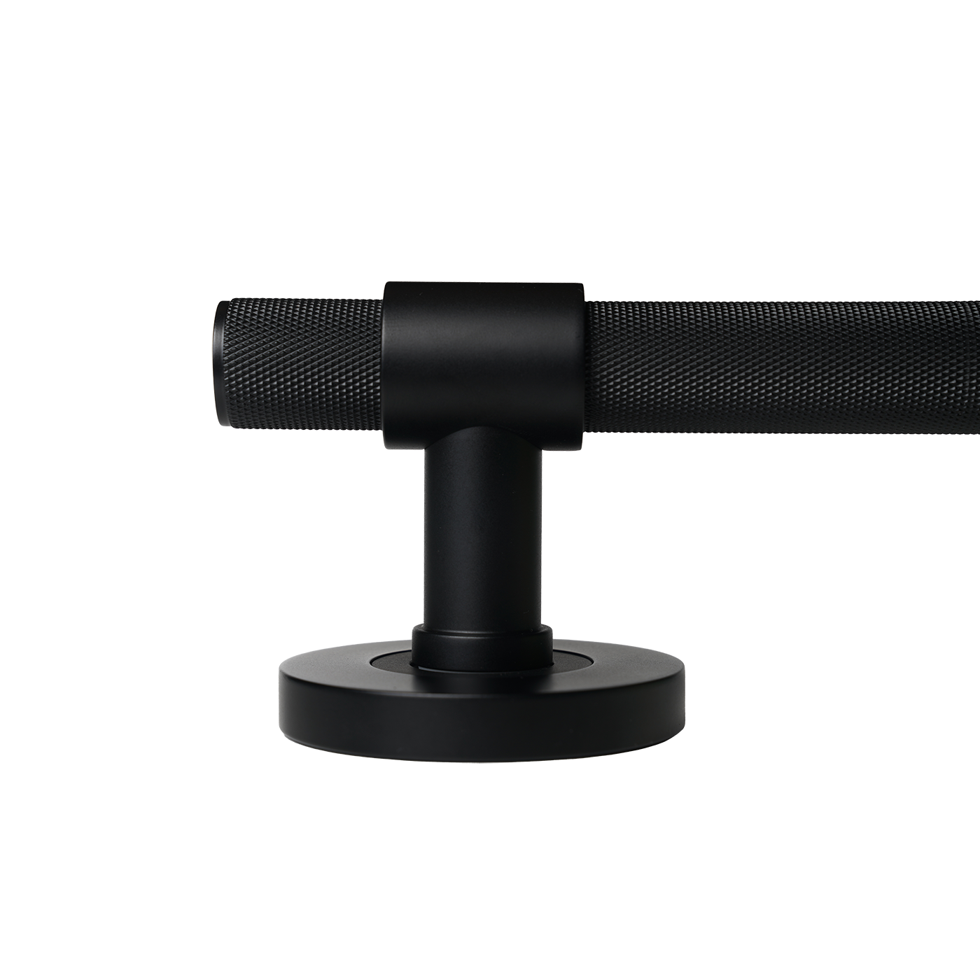 Momo Belgravia Solid Brass Knurled Lever Entrance Set In Matt Black (3)