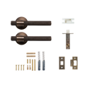 Momo Belgravia Solid Brass Knurled Tubular Latch Passage Lever Set In Bronze
