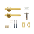 Momo Belgravia Solid Brass Knurled Tubular Latch Passage Lever Set In Brushed Satin Brass