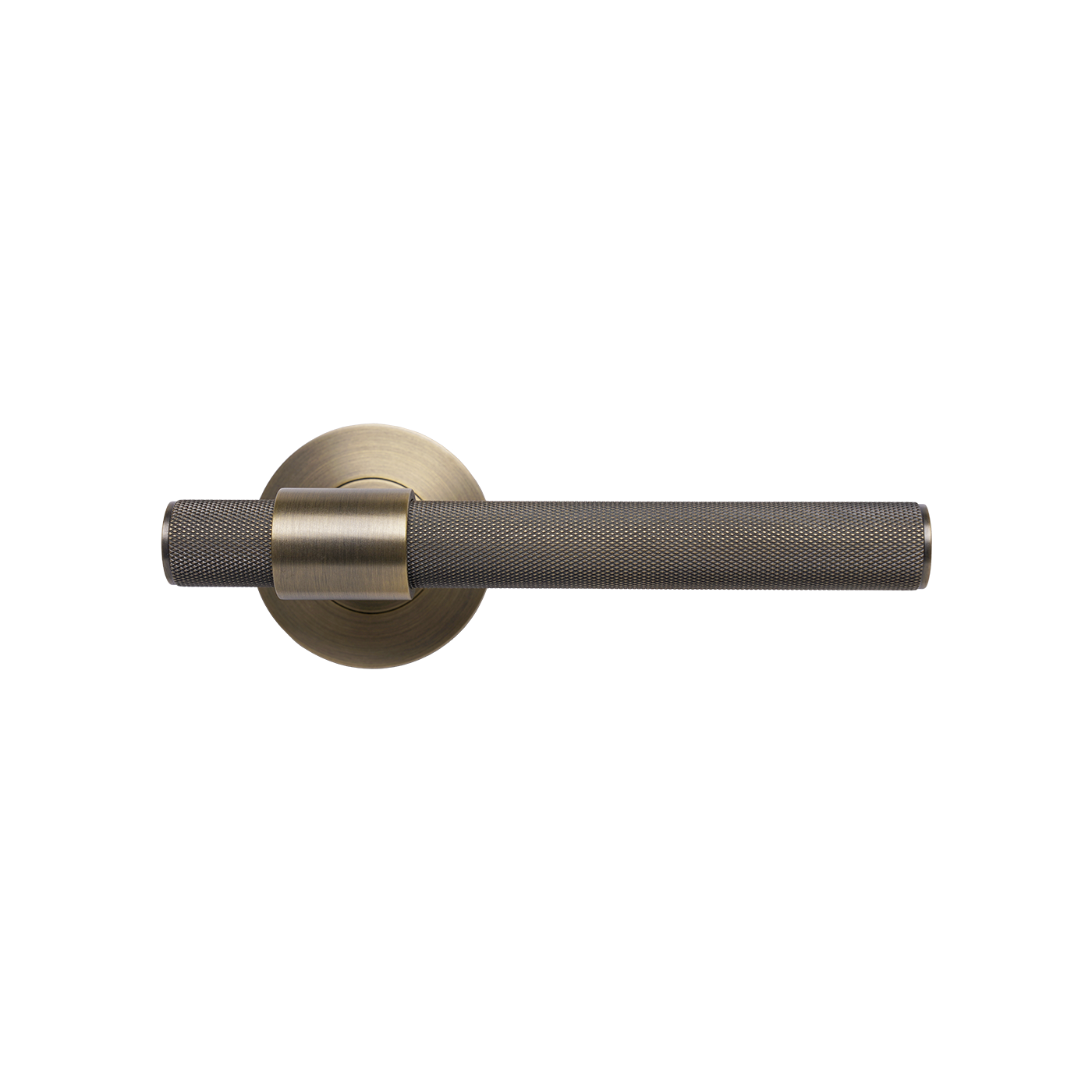 Momo Belgravia Solid Brass Knurled Tubular Latch Passage Lever Set In Dark Brushed Brass (1)