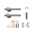 Momo Belgravia Solid Brass Knurled Tubular Latch Passage Lever Set In Dull Brushed Nickel