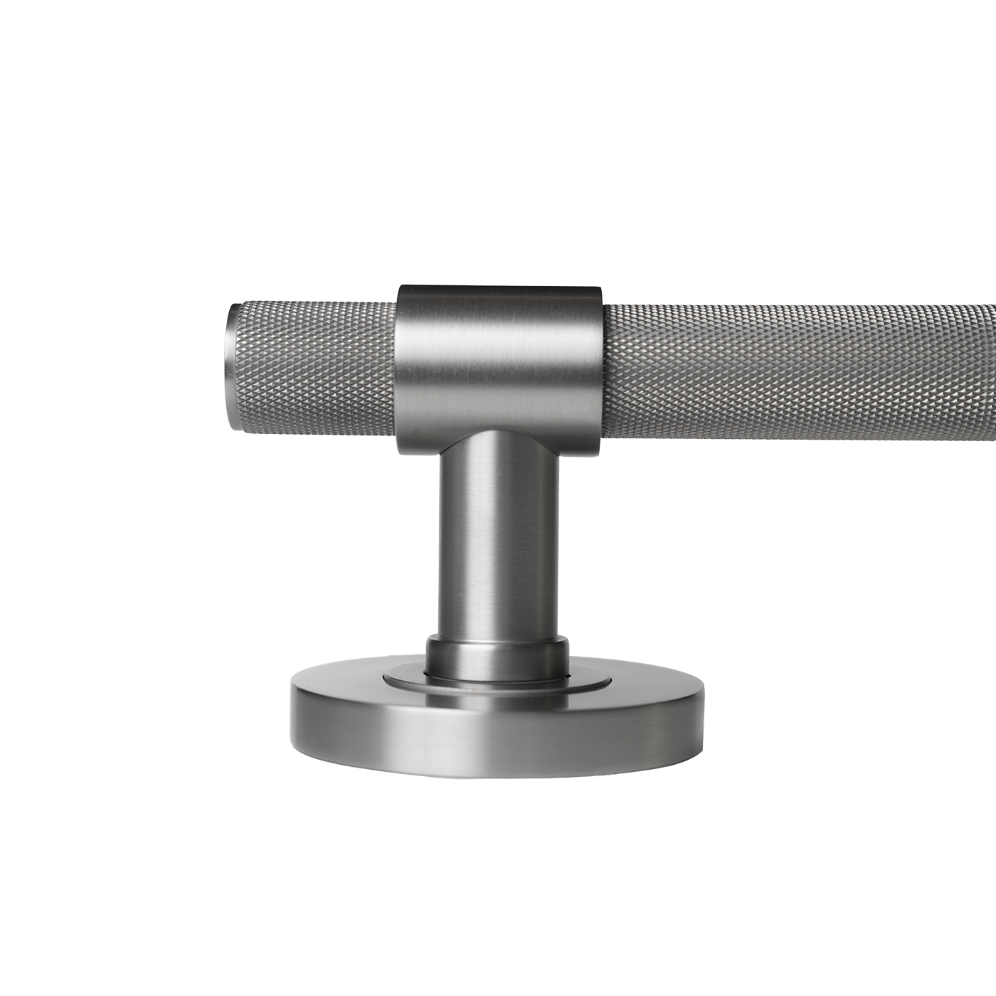 Momo Belgravia Solid Brass Knurled Tubular Latch Passage Lever Set In Dull Brushed Nickel (3)