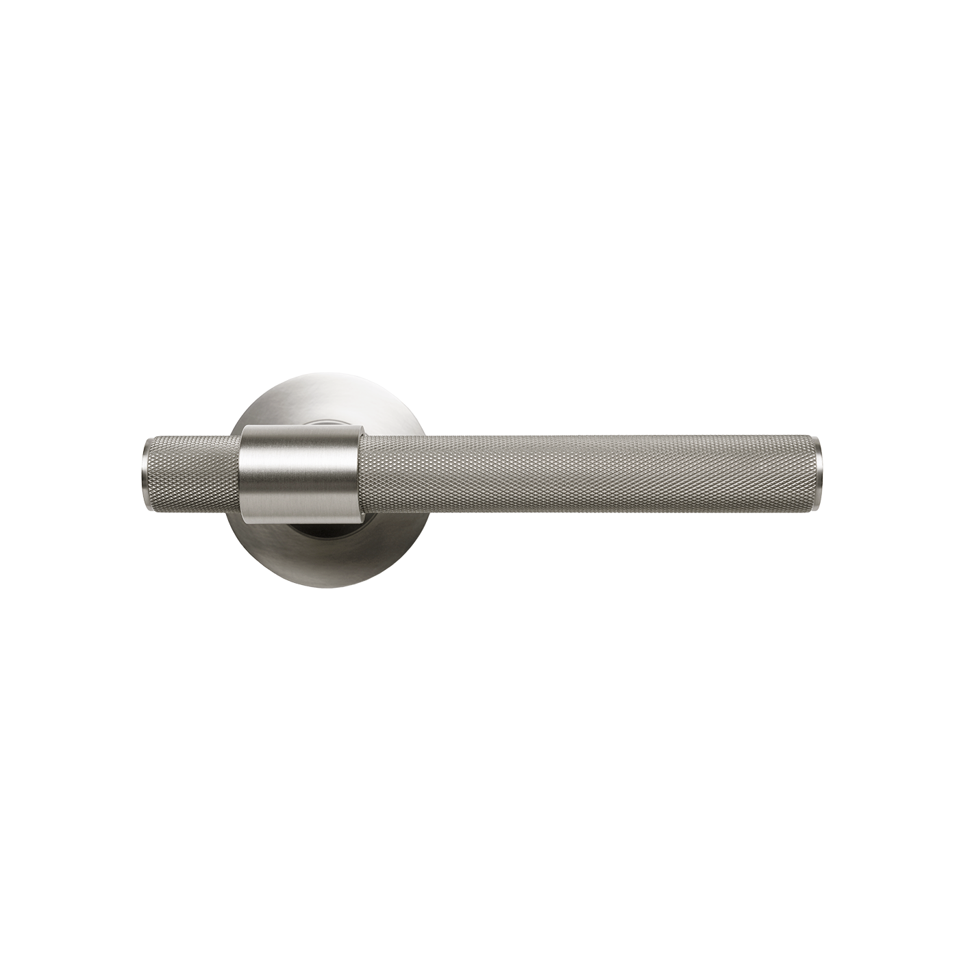 Momo Belgravia Solid Brass Knurled Tubular Latch Passage Lever Set In Dull Brushed Nickel (1)