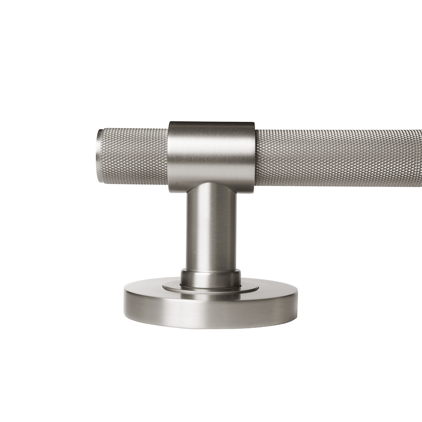 Momo Belgravia Solid Brass Knurled Tubular Latch Passage Lever Set In Dull Brushed Nickel (3)