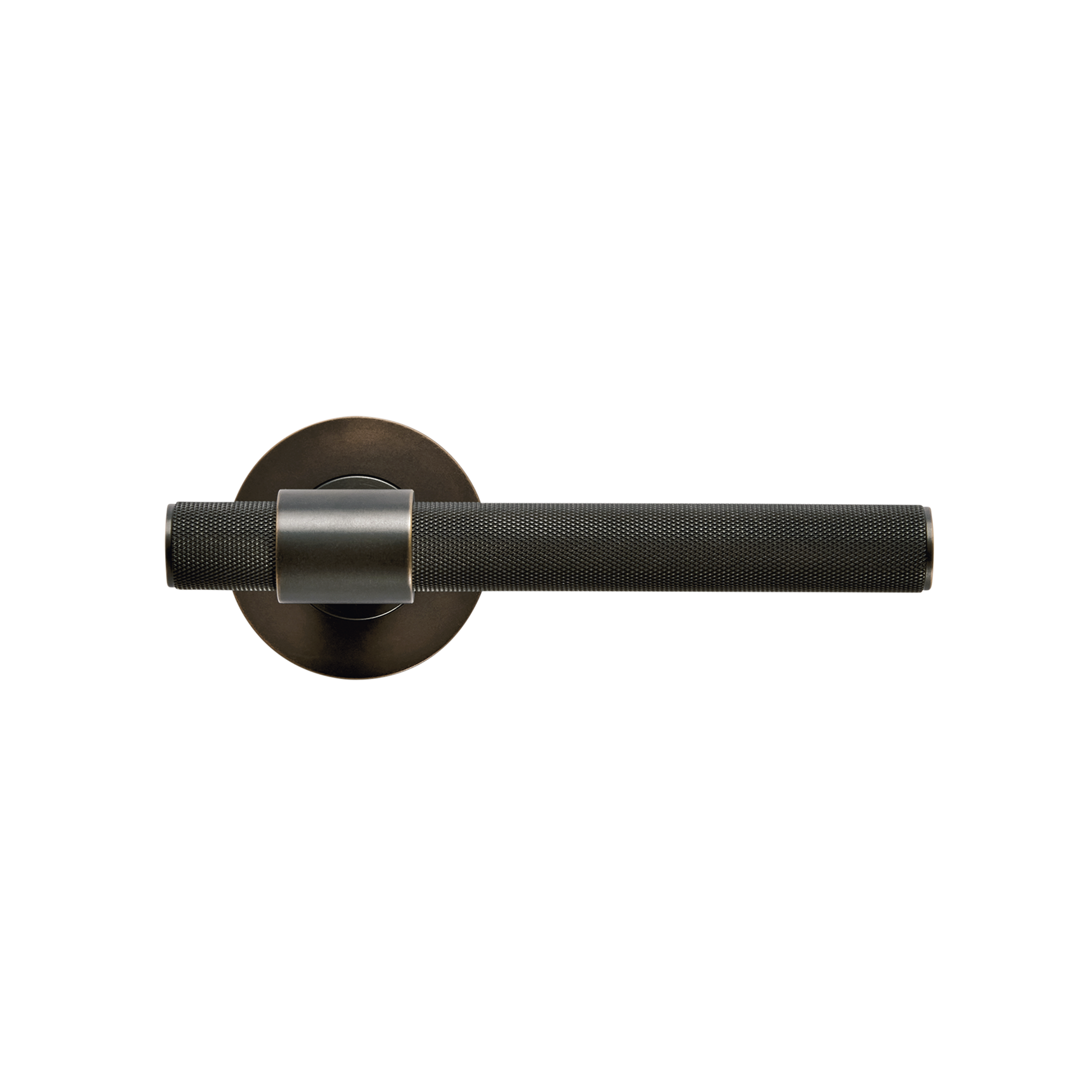 Momo Belgravia Solid Brass Knurled Tubular Latch Passage Lever Set In Dark Bronze (1)