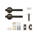 Momo Belgravia Solid Brass Knurled Tubular Latch Passage Lever Set In Dark Bronze