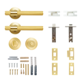 Momo Belgravia Solid Brass Knurled Tubular Latch Privacy Lever Set In Brushed Satin Brass