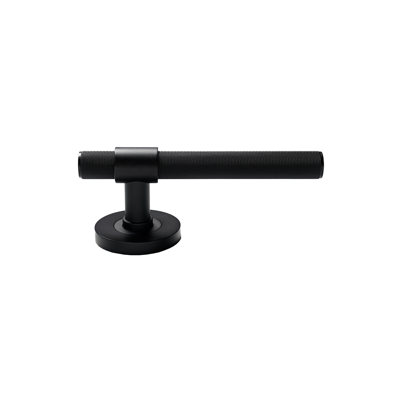 Momo Belgravia Solid Brass Knurled Mortice Lock Passage Lever Set In Matt Black (2)