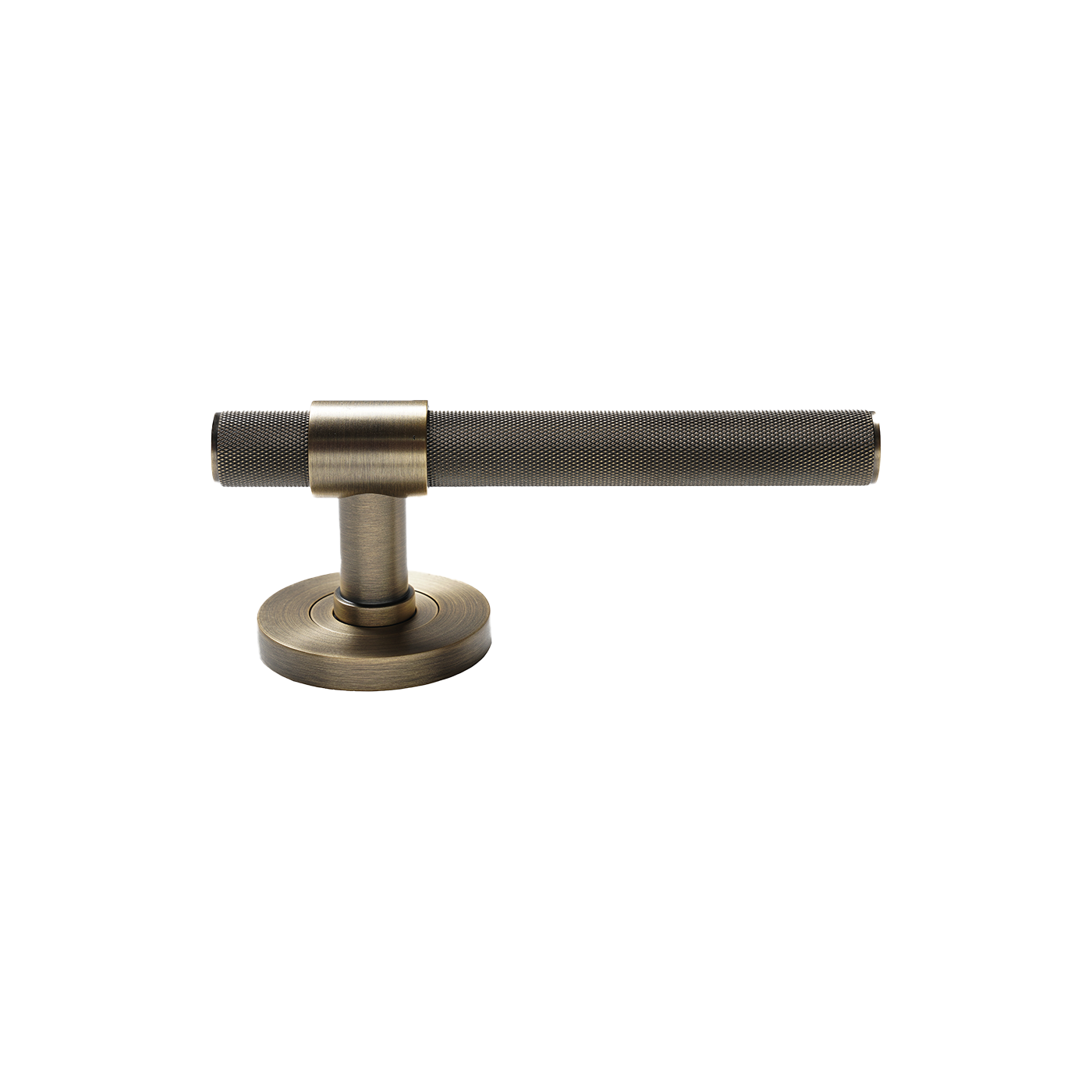 Momo Belgravia Solid Brass Knurled Lever Handle Set in Dark Brushed Brass (1)