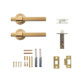 Momo Belgravia Solid Brass Lined Tubular Latch Passage Lever Set In Brushed Satin Brass