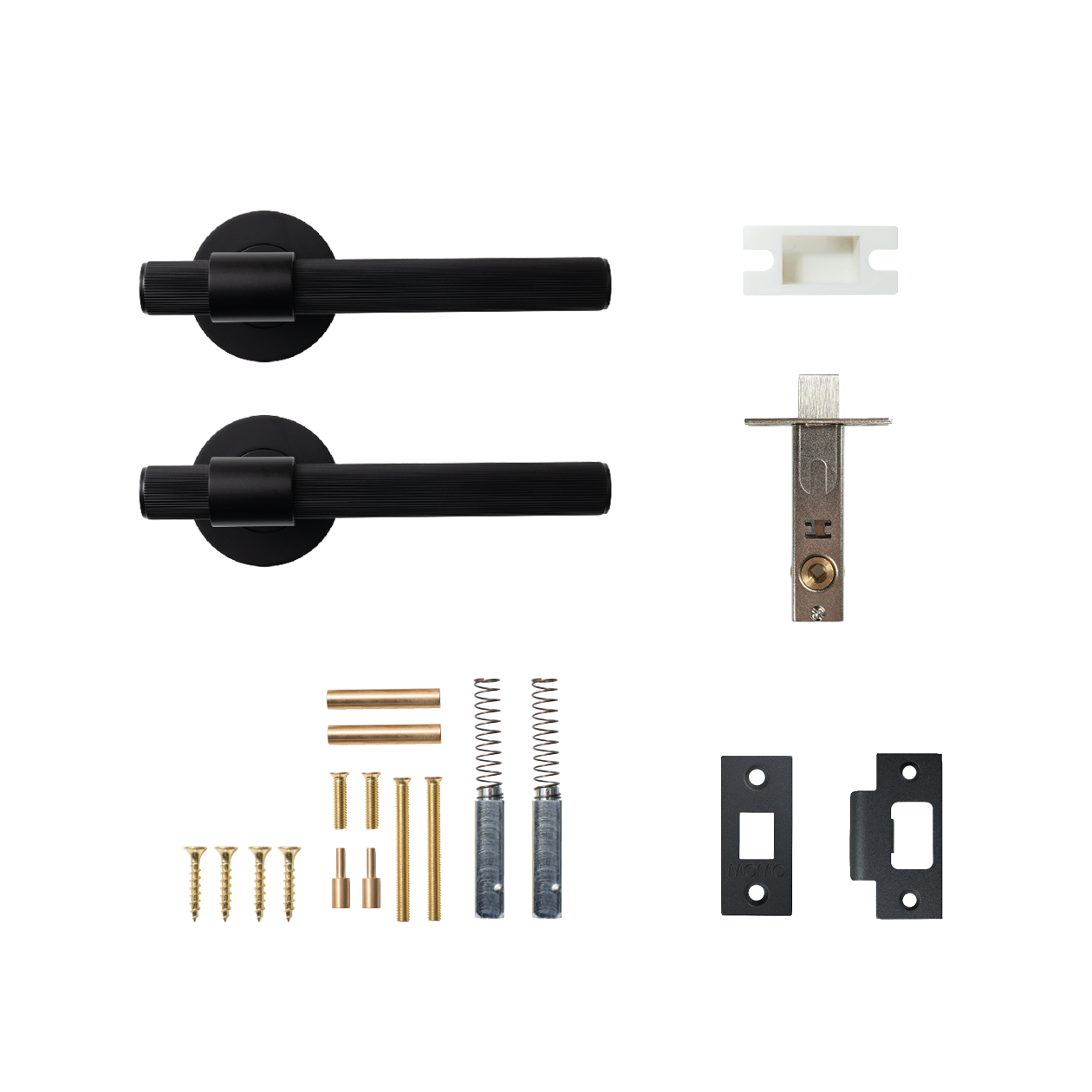 Momo Belgravia Solid Brass Lined Tubular Latch Passage Lever Set In Matt Black