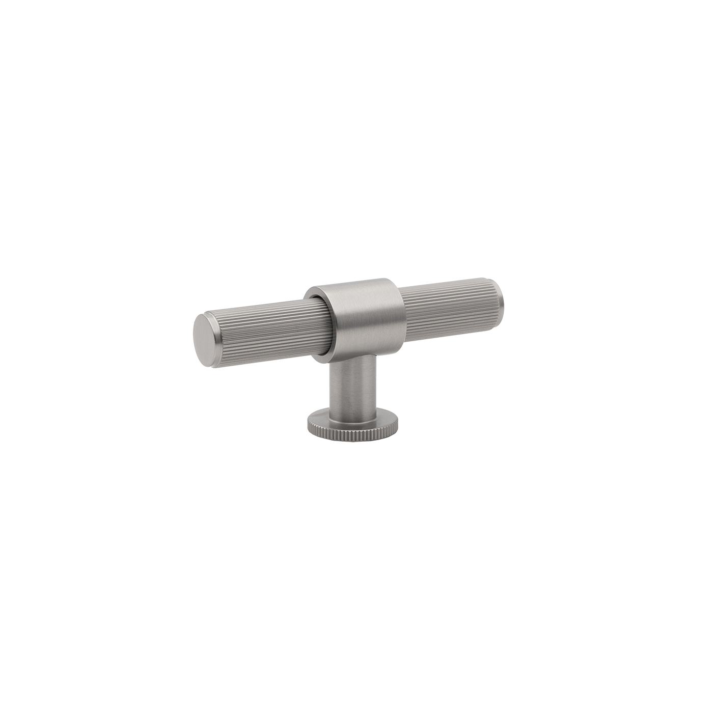 Momo Belgravia Lined T Knob Solid Brass 82mm in Dull Brushed Nickel