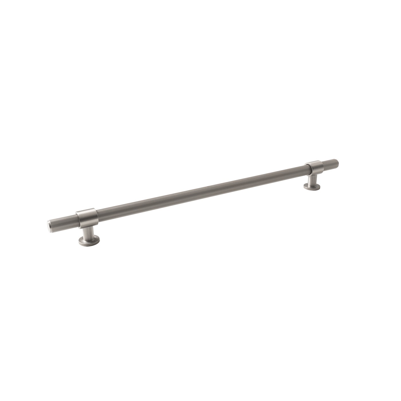 Momo Belgravia Lined Bar Pull Solid Brass 320mm in Dull Brushed Nickel