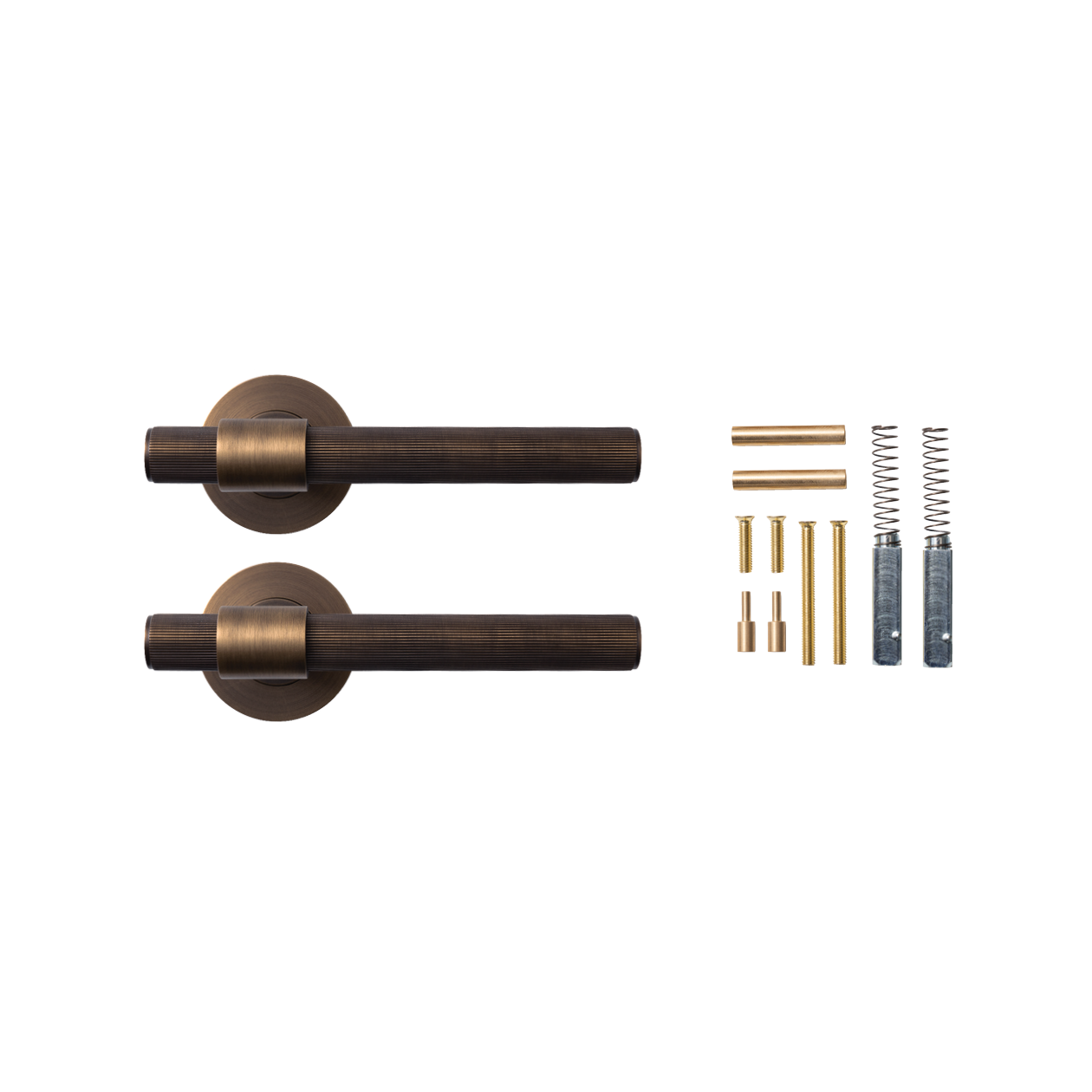 Momo Belgravia Solid Brass Lined Lever Handle Set In Bronze (2)