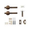 Momo Belgravia Plain Solid Brass Tubular Latch Passage Lever Set In Bronze
