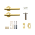 Momo Belgravia Plain Solid Brass Tubular Latch Passage Lever Set In Brushed Satin Brass