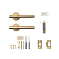 Momo Belgravia Plain Solid Brass Tubular Latch Passage Lever Set In Brushed Satin Brass