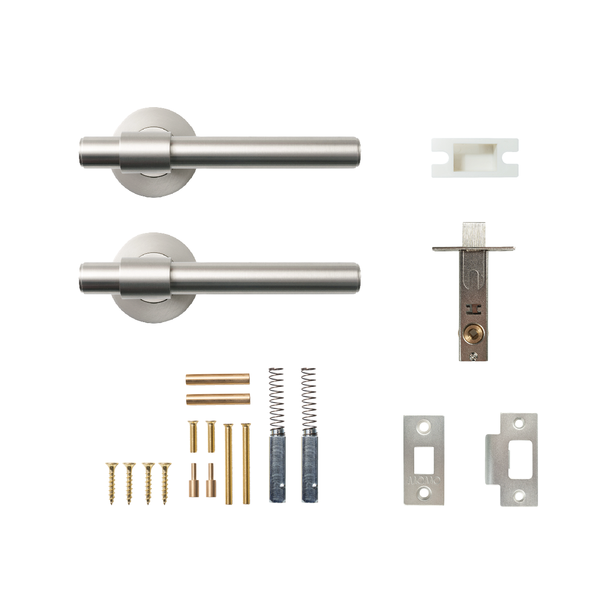 Momo Belgravia Plain Solid Brass Tubular Latch Passage Lever Set In Dull Brushed Nickel
