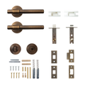 Momo Belgravia Plain Solid Brass Tubular Latch Privacy Lever Set In Bronze