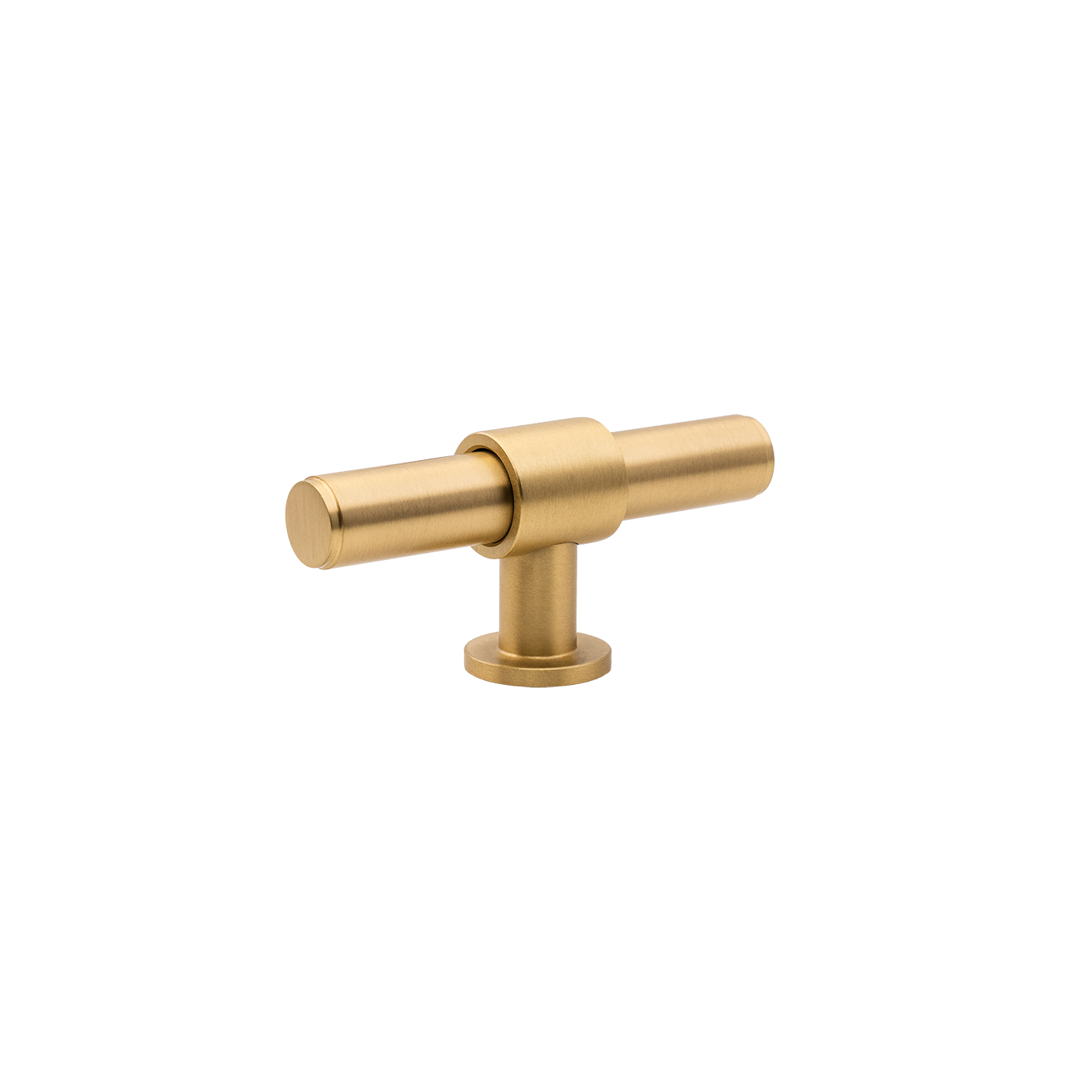 Momo Belgravia Plain T Knob  Solid Brass 82mm in Brushed Satin Brass