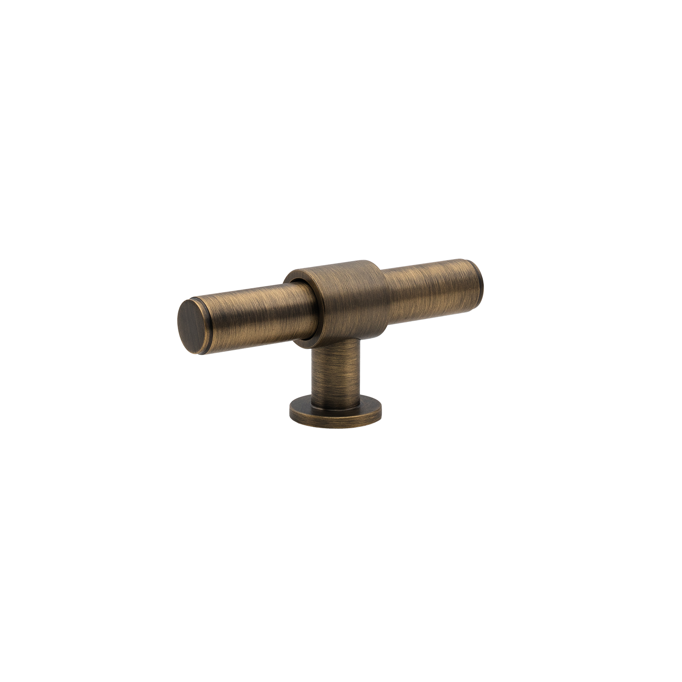 Momo Belgravia Plain T Knob  Solid Brass 82mm in Dark Brushed Brass