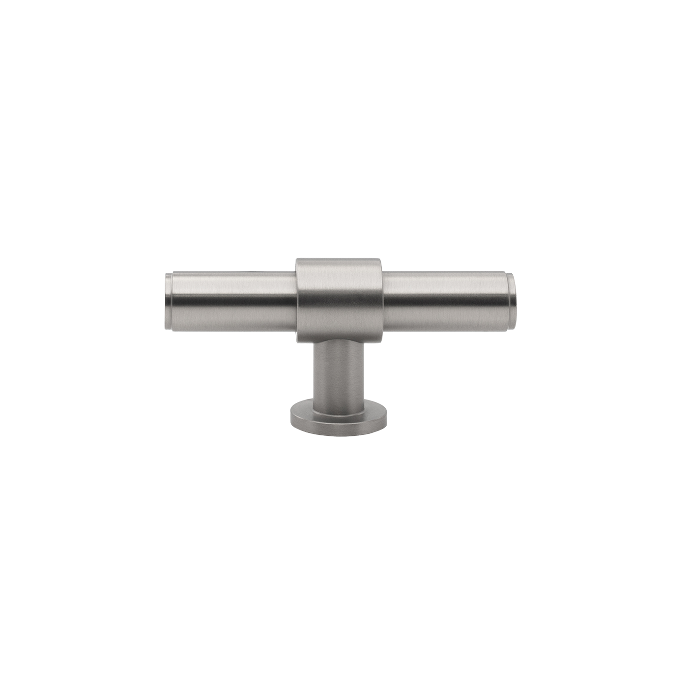 Momo Belgravia Plain T Knob  Solid Brass 82mm in Dull Brushed Nickel (1)